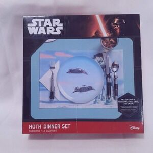 Star Wars Hoth Dinner Set Disney 5pc Plate Fork Knife‎ Spoon Placemat NIB